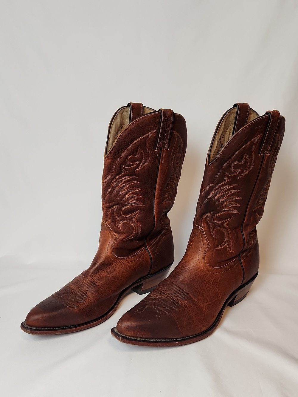 Boulet Brown Leather Western Cowboy Boots Size 11